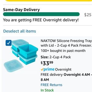 NAKTOW Silicone Freezing Tray with Lid - Blue